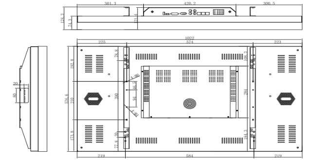 46寸1.7mm拼縫液晶拼接屏(圖2)